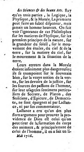 Mémoires pour l'histoire des sciences & des beaux-arts recüeillies par l'ordre de Son Altesse Serenissime Monseigneur Prince souverain de Dombes