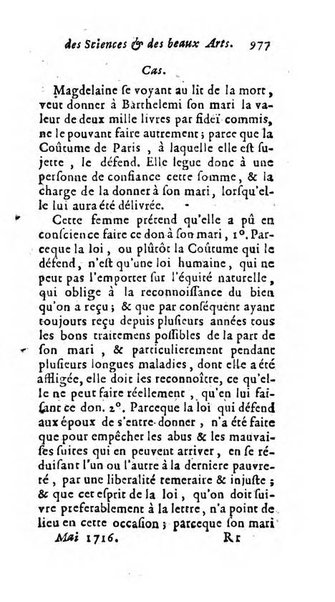 Mémoires pour l'histoire des sciences & des beaux-arts recüeillies par l'ordre de Son Altesse Serenissime Monseigneur Prince souverain de Dombes