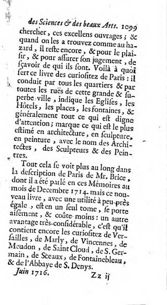 Mémoires pour l'histoire des sciences & des beaux-arts recüeillies par l'ordre de Son Altesse Serenissime Monseigneur Prince souverain de Dombes