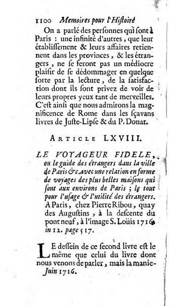 Mémoires pour l'histoire des sciences & des beaux-arts recüeillies par l'ordre de Son Altesse Serenissime Monseigneur Prince souverain de Dombes