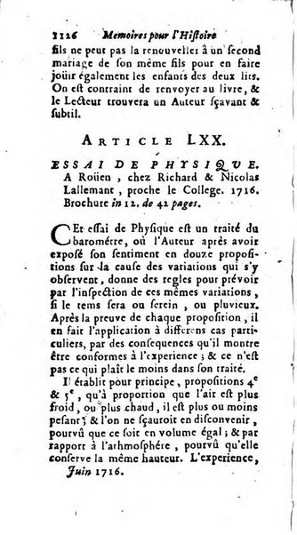 Mémoires pour l'histoire des sciences & des beaux-arts recüeillies par l'ordre de Son Altesse Serenissime Monseigneur Prince souverain de Dombes