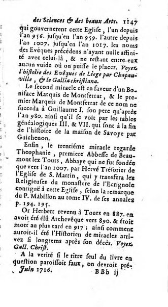 Mémoires pour l'histoire des sciences & des beaux-arts recüeillies par l'ordre de Son Altesse Serenissime Monseigneur Prince souverain de Dombes