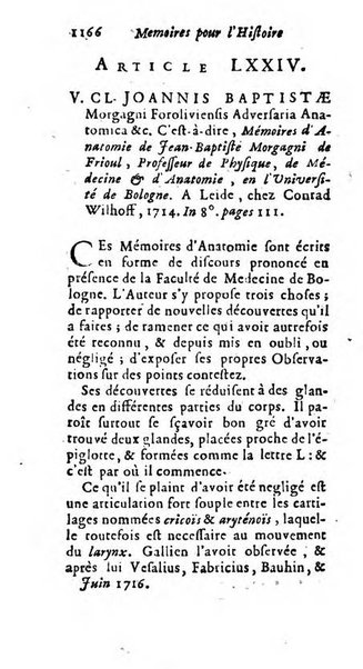 Mémoires pour l'histoire des sciences & des beaux-arts recüeillies par l'ordre de Son Altesse Serenissime Monseigneur Prince souverain de Dombes