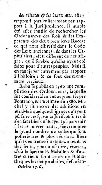 Mémoires pour l'histoire des sciences & des beaux-arts recüeillies par l'ordre de Son Altesse Serenissime Monseigneur Prince souverain de Dombes