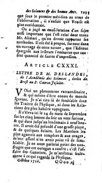 Mémoires pour l'histoire des sciences & des beaux-arts recüeillies par l'ordre de Son Altesse Serenissime Monseigneur Prince souverain de Dombes