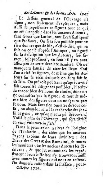 Mémoires pour l'histoire des sciences & des beaux-arts recüeillies par l'ordre de Son Altesse Serenissime Monseigneur Prince souverain de Dombes