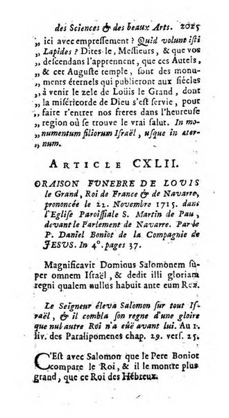 Mémoires pour l'histoire des sciences & des beaux-arts recüeillies par l'ordre de Son Altesse Serenissime Monseigneur Prince souverain de Dombes