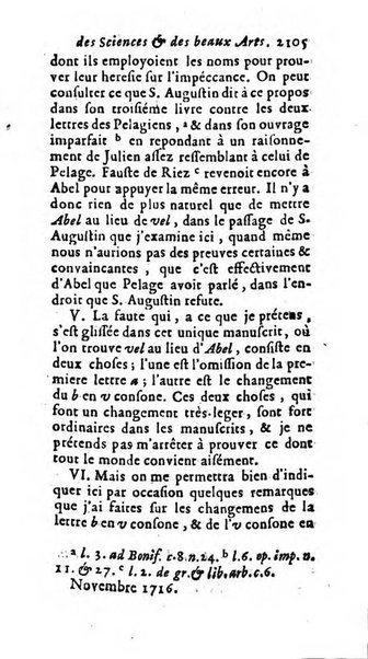 Mémoires pour l'histoire des sciences & des beaux-arts recüeillies par l'ordre de Son Altesse Serenissime Monseigneur Prince souverain de Dombes