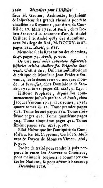 Mémoires pour l'histoire des sciences & des beaux-arts recüeillies par l'ordre de Son Altesse Serenissime Monseigneur Prince souverain de Dombes