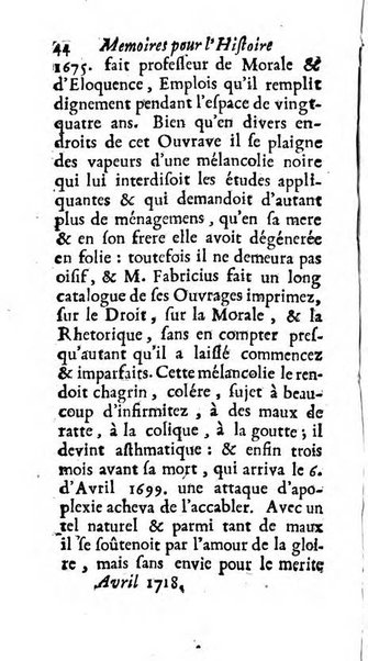 Mémoires pour l'histoire des sciences & des beaux-arts recüeillies par l'ordre de Son Altesse Serenissime Monseigneur Prince souverain de Dombes