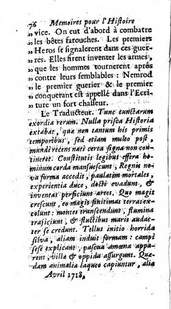 Mémoires pour l'histoire des sciences & des beaux-arts recüeillies par l'ordre de Son Altesse Serenissime Monseigneur Prince souverain de Dombes