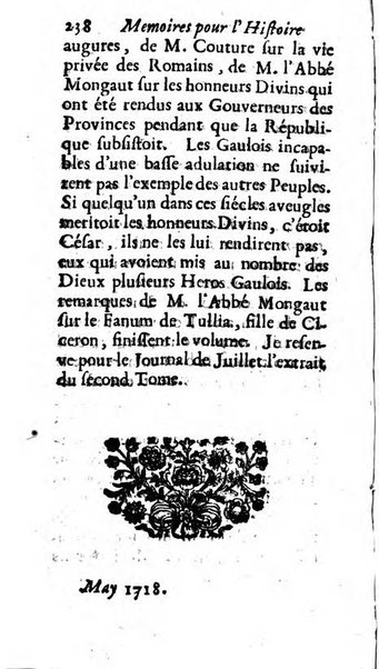 Mémoires pour l'histoire des sciences & des beaux-arts recüeillies par l'ordre de Son Altesse Serenissime Monseigneur Prince souverain de Dombes