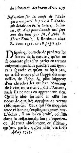 Mémoires pour l'histoire des sciences & des beaux-arts recüeillies par l'ordre de Son Altesse Serenissime Monseigneur Prince souverain de Dombes