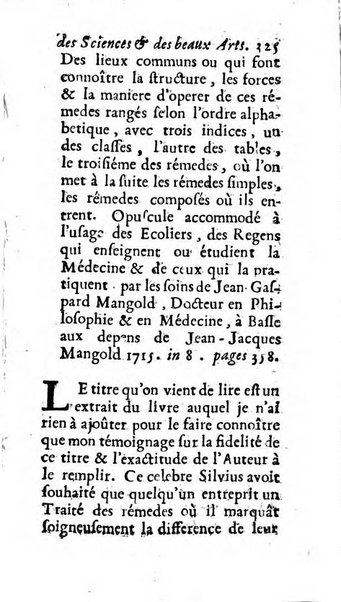 Mémoires pour l'histoire des sciences & des beaux-arts recüeillies par l'ordre de Son Altesse Serenissime Monseigneur Prince souverain de Dombes