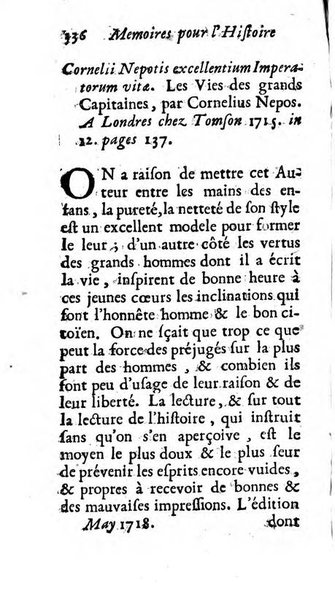 Mémoires pour l'histoire des sciences & des beaux-arts recüeillies par l'ordre de Son Altesse Serenissime Monseigneur Prince souverain de Dombes