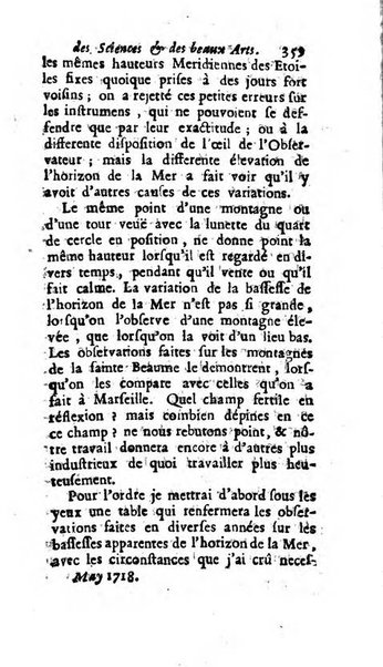 Mémoires pour l'histoire des sciences & des beaux-arts recüeillies par l'ordre de Son Altesse Serenissime Monseigneur Prince souverain de Dombes