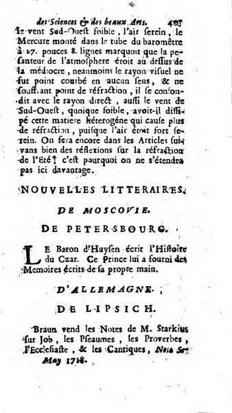 Mémoires pour l'histoire des sciences & des beaux-arts recüeillies par l'ordre de Son Altesse Serenissime Monseigneur Prince souverain de Dombes