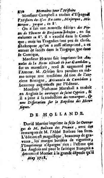 Mémoires pour l'histoire des sciences & des beaux-arts recüeillies par l'ordre de Son Altesse Serenissime Monseigneur Prince souverain de Dombes