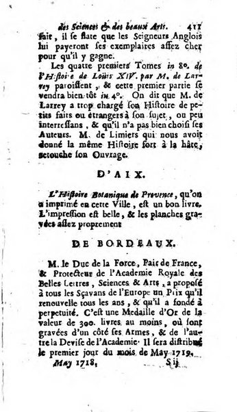 Mémoires pour l'histoire des sciences & des beaux-arts recüeillies par l'ordre de Son Altesse Serenissime Monseigneur Prince souverain de Dombes