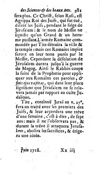 Mémoires pour l'histoire des sciences & des beaux-arts recüeillies par l'ordre de Son Altesse Serenissime Monseigneur Prince souverain de Dombes