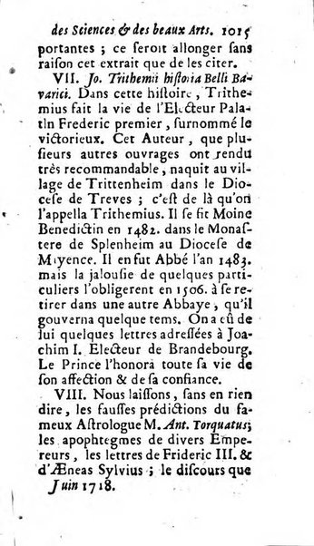 Mémoires pour l'histoire des sciences & des beaux-arts recüeillies par l'ordre de Son Altesse Serenissime Monseigneur Prince souverain de Dombes