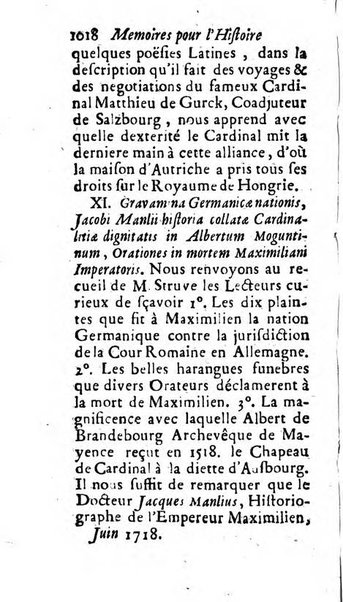 Mémoires pour l'histoire des sciences & des beaux-arts recüeillies par l'ordre de Son Altesse Serenissime Monseigneur Prince souverain de Dombes