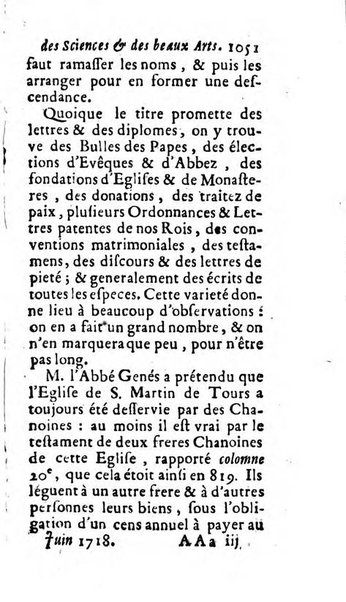 Mémoires pour l'histoire des sciences & des beaux-arts recüeillies par l'ordre de Son Altesse Serenissime Monseigneur Prince souverain de Dombes