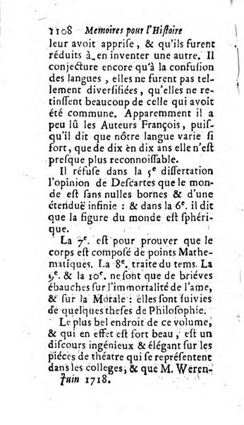 Mémoires pour l'histoire des sciences & des beaux-arts recüeillies par l'ordre de Son Altesse Serenissime Monseigneur Prince souverain de Dombes