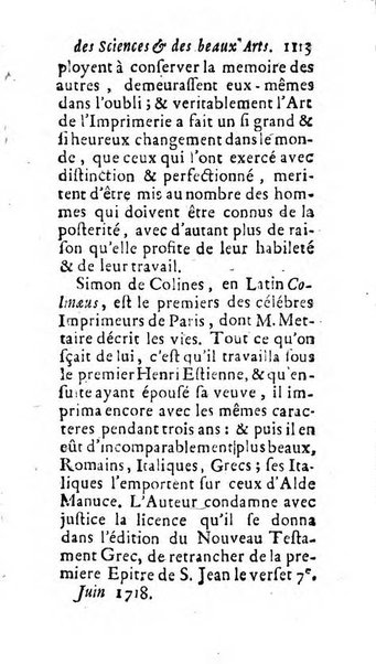 Mémoires pour l'histoire des sciences & des beaux-arts recüeillies par l'ordre de Son Altesse Serenissime Monseigneur Prince souverain de Dombes