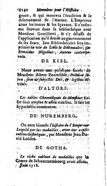 Mémoires pour l'histoire des sciences & des beaux-arts recüeillies par l'ordre de Son Altesse Serenissime Monseigneur Prince souverain de Dombes