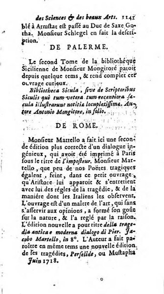 Mémoires pour l'histoire des sciences & des beaux-arts recüeillies par l'ordre de Son Altesse Serenissime Monseigneur Prince souverain de Dombes