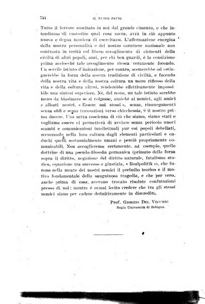 Il nuovo patto rassegna italiana di pensiero e di azione