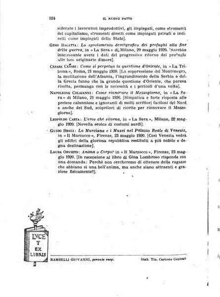 Il nuovo patto rassegna italiana di pensiero e di azione