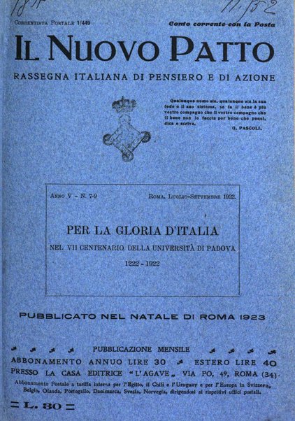 Il nuovo patto rassegna italiana di pensiero e di azione