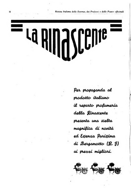 Rivista italiana delle essenze, dei profumi e delle piante officinali organo di propaganda del gruppo produttori materie aromatiche della Federazione nazionale fascista industrie chimiche ed affini