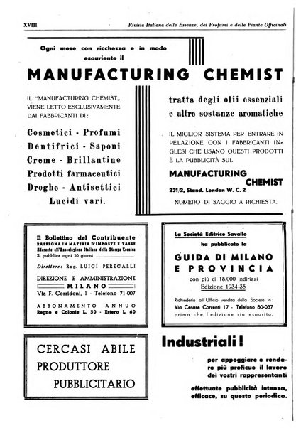 Rivista italiana delle essenze, dei profumi e delle piante officinali organo di propaganda del gruppo produttori materie aromatiche della Federazione nazionale fascista industrie chimiche ed affini