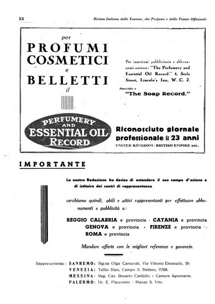 Rivista italiana delle essenze, dei profumi e delle piante officinali organo di propaganda del gruppo produttori materie aromatiche della Federazione nazionale fascista industrie chimiche ed affini