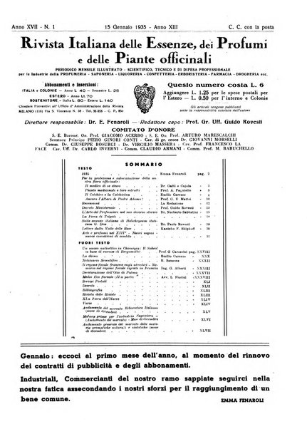 Rivista italiana delle essenze, dei profumi e delle piante officinali organo di propaganda del gruppo produttori materie aromatiche della Federazione nazionale fascista industrie chimiche ed affini