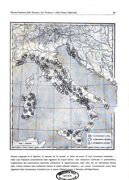 Rivista italiana delle essenze, dei profumi e delle piante officinali organo di propaganda del gruppo produttori materie aromatiche della Federazione nazionale fascista industrie chimiche ed affini