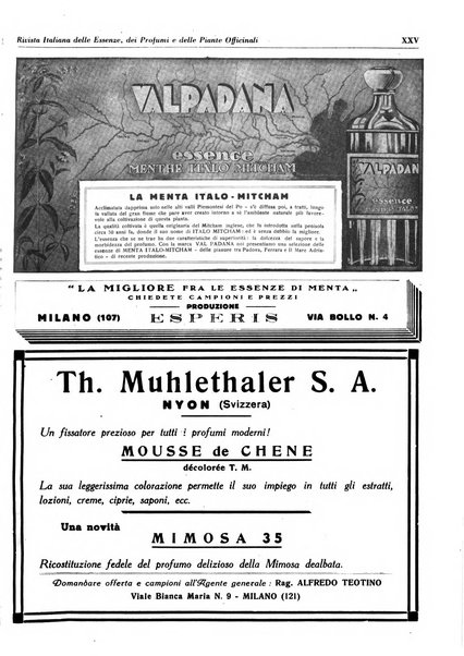 Rivista italiana delle essenze, dei profumi e delle piante officinali organo di propaganda del gruppo produttori materie aromatiche della Federazione nazionale fascista industrie chimiche ed affini