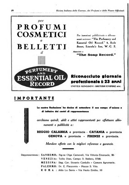 Rivista italiana delle essenze, dei profumi e delle piante officinali organo di propaganda del gruppo produttori materie aromatiche della Federazione nazionale fascista industrie chimiche ed affini