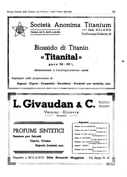 Rivista italiana delle essenze, dei profumi e delle piante officinali organo di propaganda del gruppo produttori materie aromatiche della Federazione nazionale fascista industrie chimiche ed affini