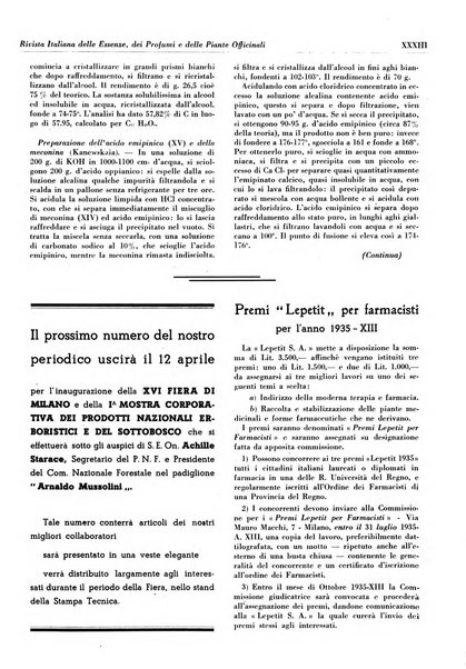 Rivista italiana delle essenze, dei profumi e delle piante officinali organo di propaganda del gruppo produttori materie aromatiche della Federazione nazionale fascista industrie chimiche ed affini