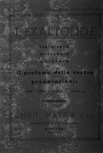 Rivista italiana delle essenze, dei profumi e delle piante officinali organo di propaganda del gruppo produttori materie aromatiche della Federazione nazionale fascista industrie chimiche ed affini