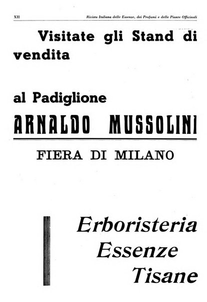 Rivista italiana delle essenze, dei profumi e delle piante officinali organo di propaganda del gruppo produttori materie aromatiche della Federazione nazionale fascista industrie chimiche ed affini