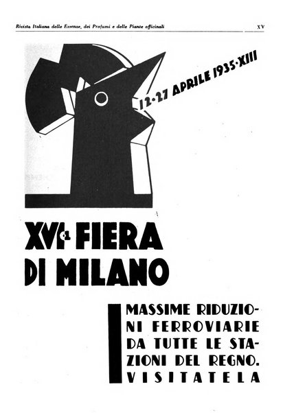 Rivista italiana delle essenze, dei profumi e delle piante officinali organo di propaganda del gruppo produttori materie aromatiche della Federazione nazionale fascista industrie chimiche ed affini