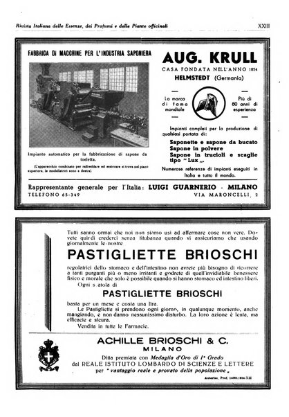 Rivista italiana delle essenze, dei profumi e delle piante officinali organo di propaganda del gruppo produttori materie aromatiche della Federazione nazionale fascista industrie chimiche ed affini