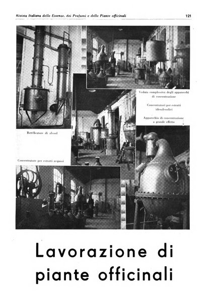 Rivista italiana delle essenze, dei profumi e delle piante officinali organo di propaganda del gruppo produttori materie aromatiche della Federazione nazionale fascista industrie chimiche ed affini