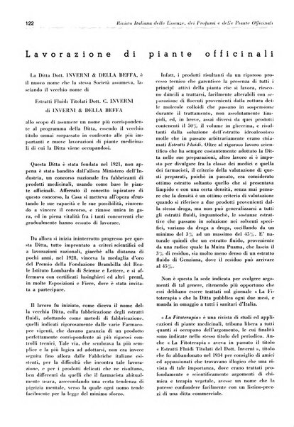 Rivista italiana delle essenze, dei profumi e delle piante officinali organo di propaganda del gruppo produttori materie aromatiche della Federazione nazionale fascista industrie chimiche ed affini