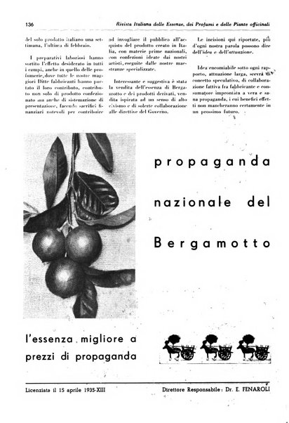 Rivista italiana delle essenze, dei profumi e delle piante officinali organo di propaganda del gruppo produttori materie aromatiche della Federazione nazionale fascista industrie chimiche ed affini